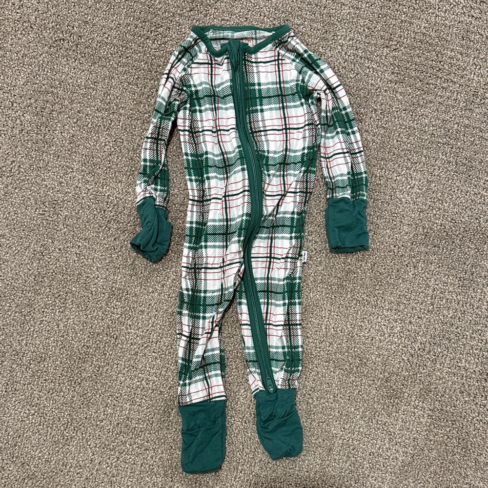 Plaid bamboo onesie